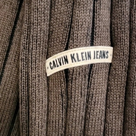 Calvin Klein Brown Knitted Ribbed Full Zip Men's Sweater Size XXL - Picture 2 of 12